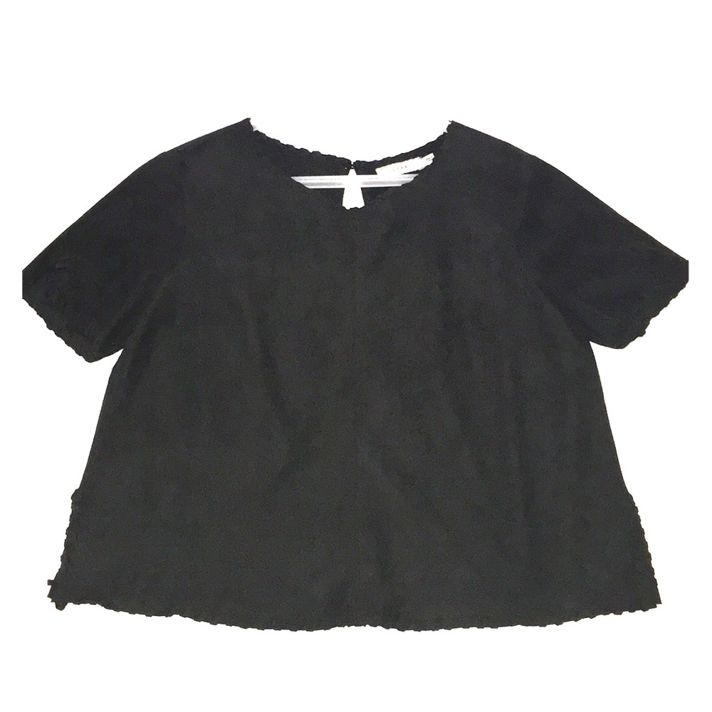 Faux Suede Short Sleeve Top